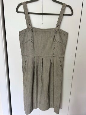 Anthropologie Railroad Stripe Pinafore Dress by lil Size 8 NWT